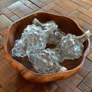 Vintage Grape Cluster Clear Glass Bottle Wine Decanters Made In France